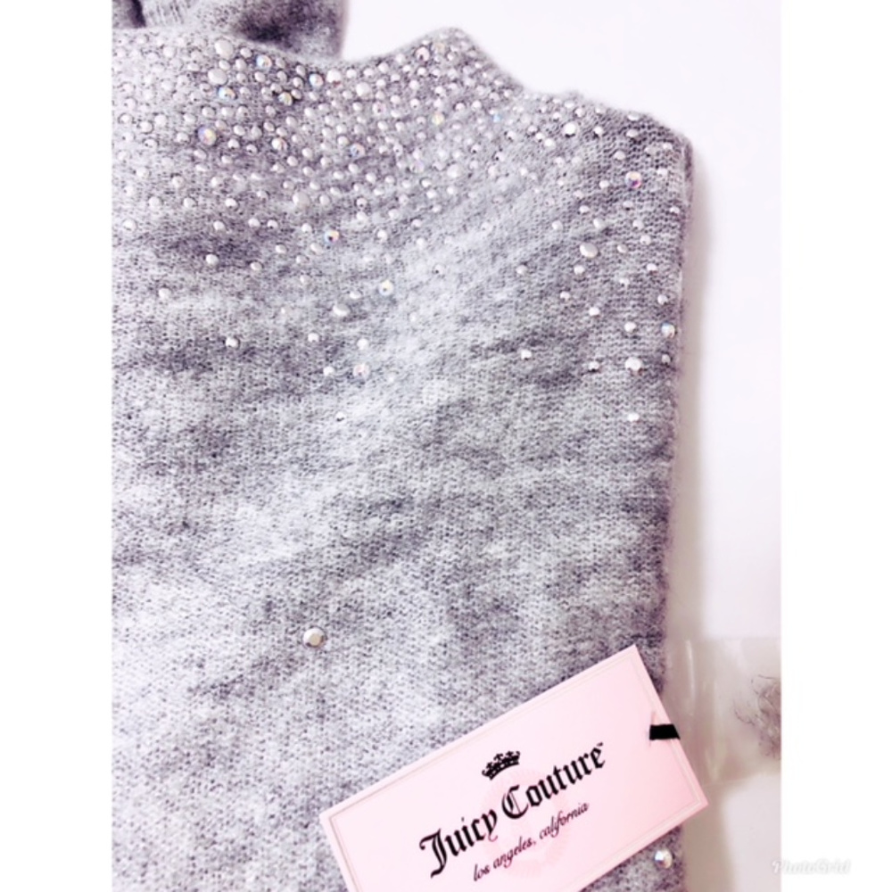 Juicy Couture Gray Embellished Sweater XS NWT - Picture 4 of 8